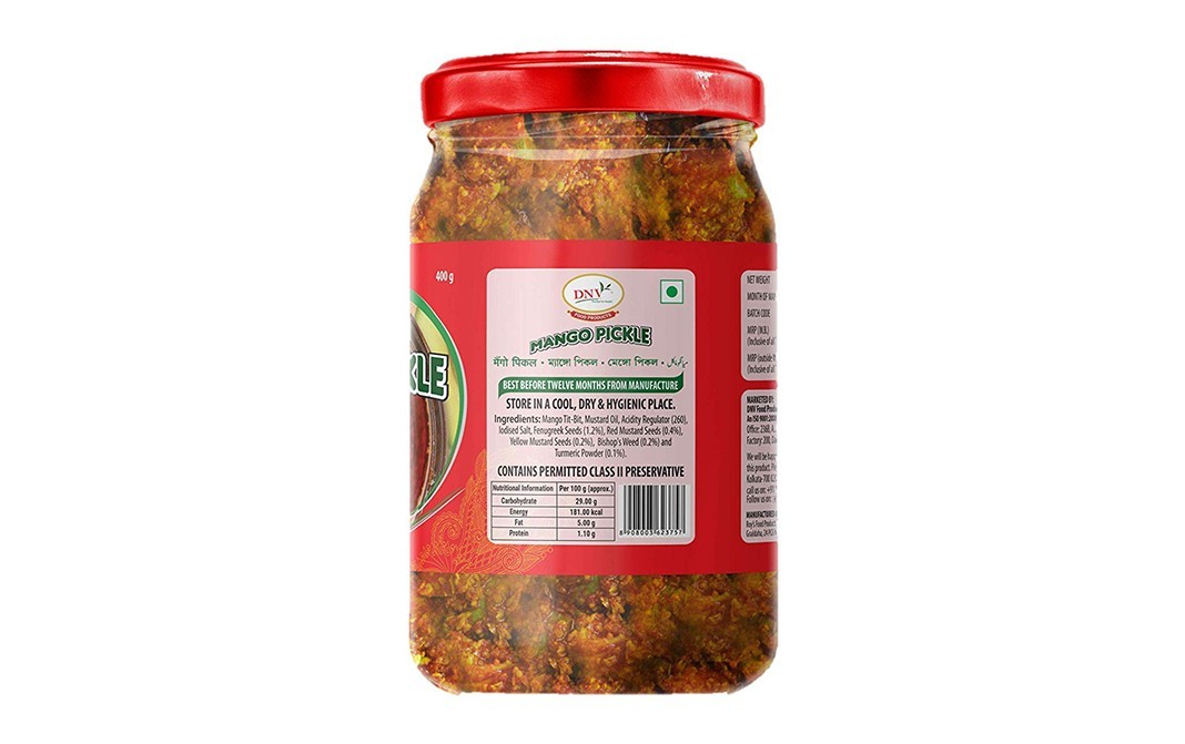 DNV Mango Pickle    Glass Jar  400 grams